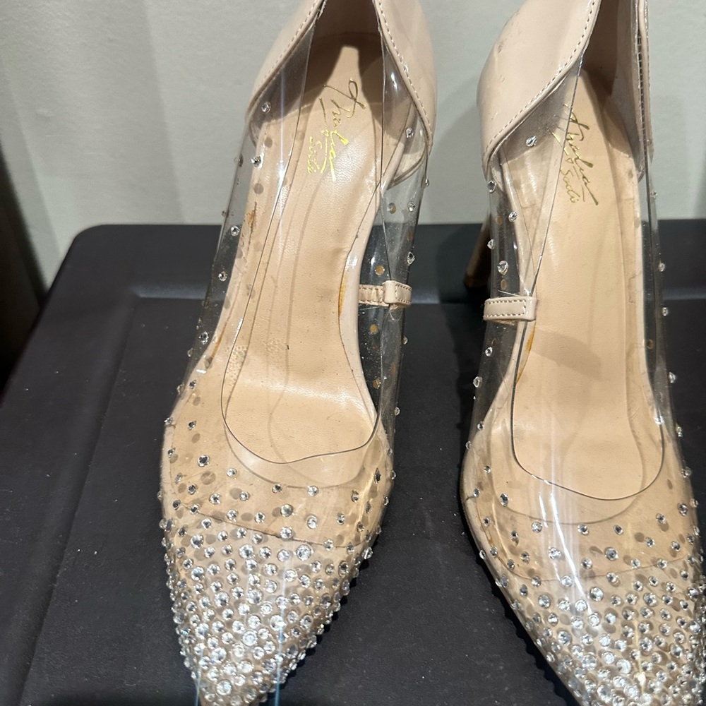 Elegant Beige and Clear Women's Heels